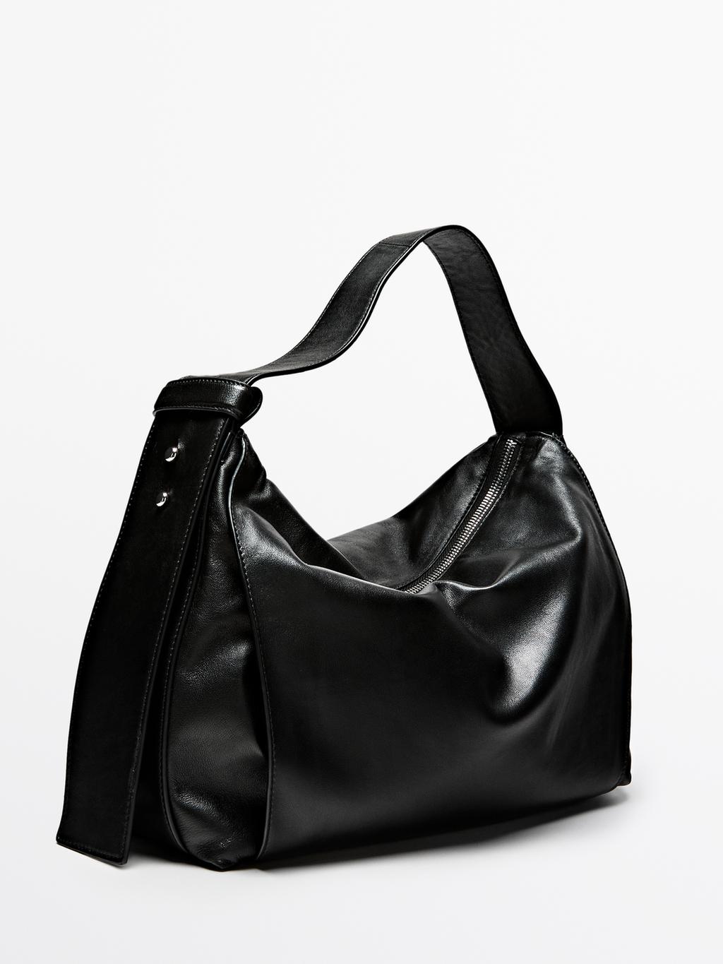 Nappa leather shoulder bag
