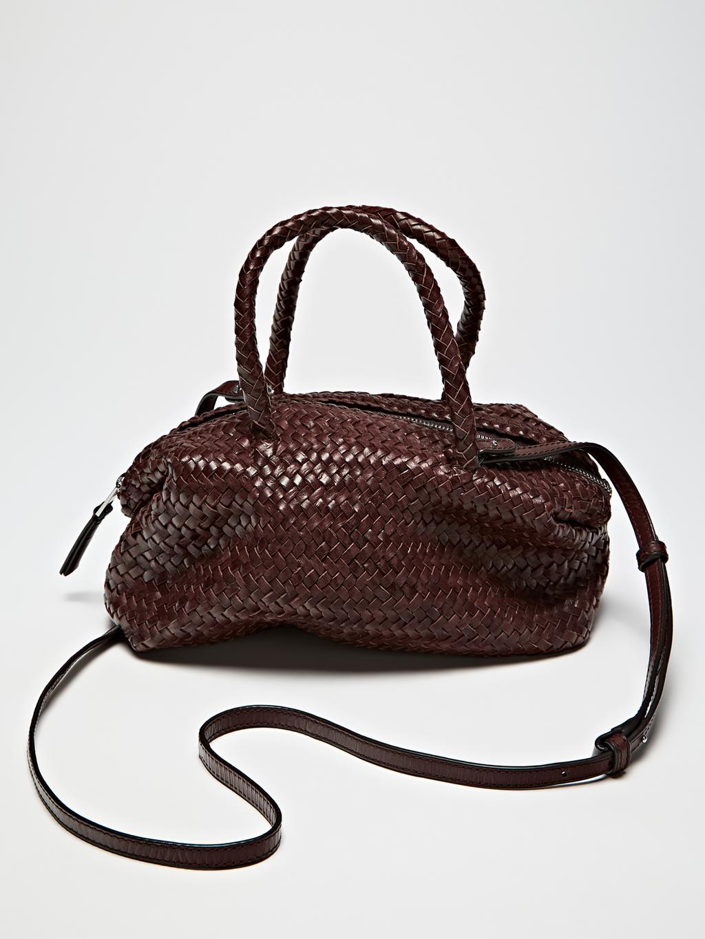 Small woven nappa leather satchel bag
