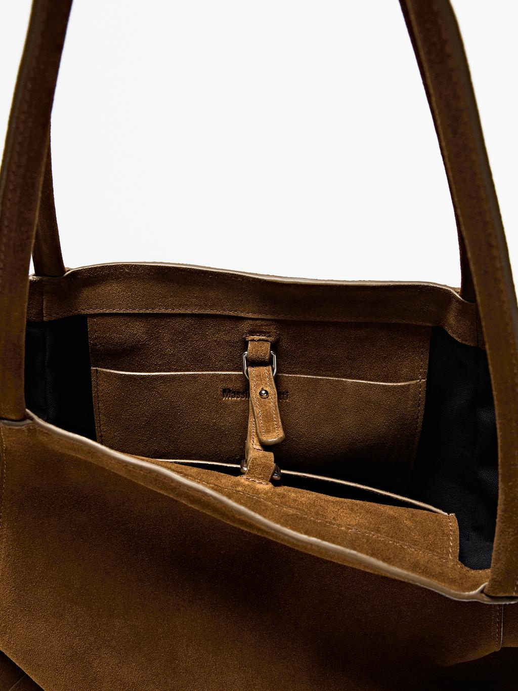 Medium split suede leather bag