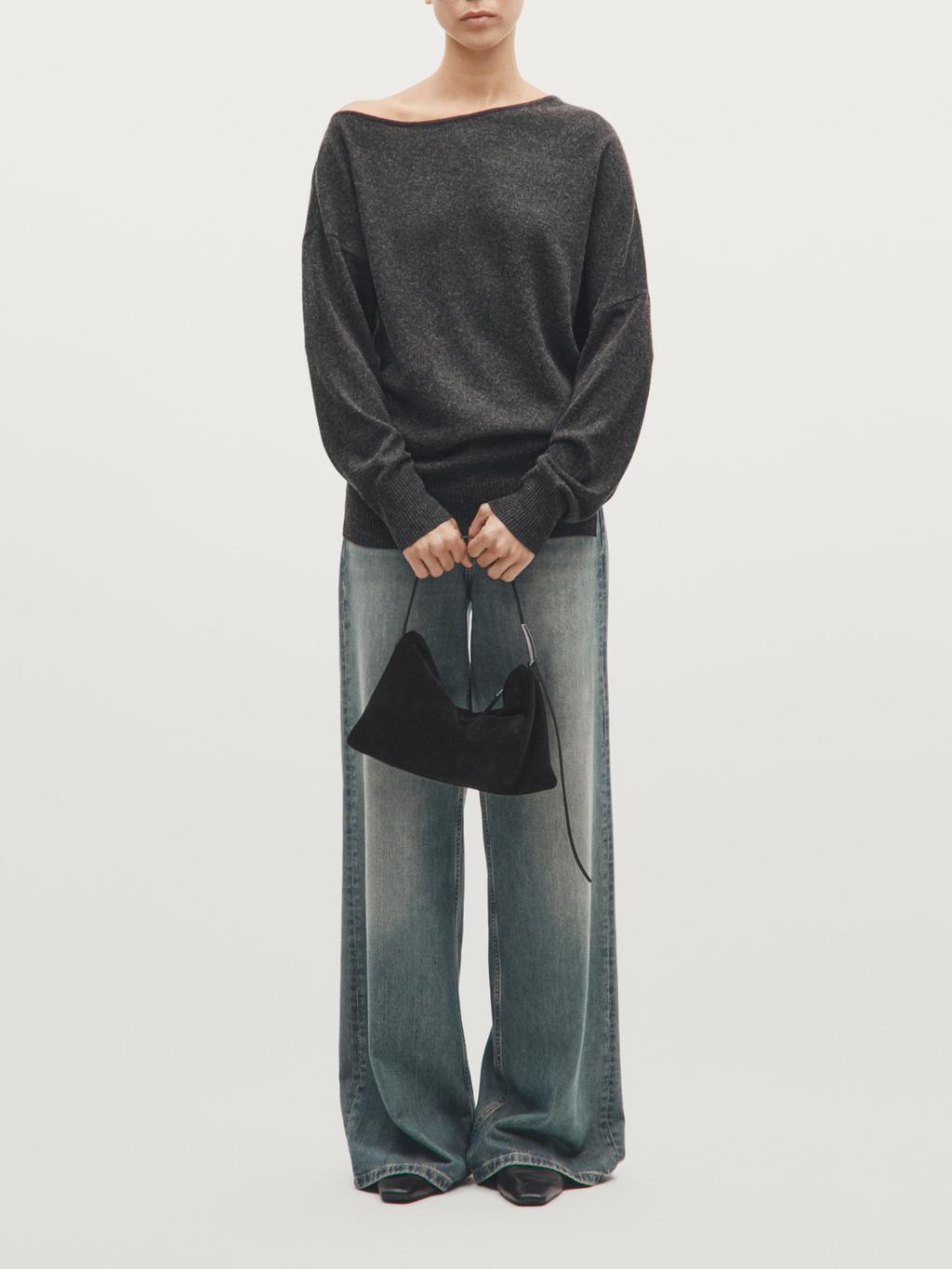 Small split suede leather bag