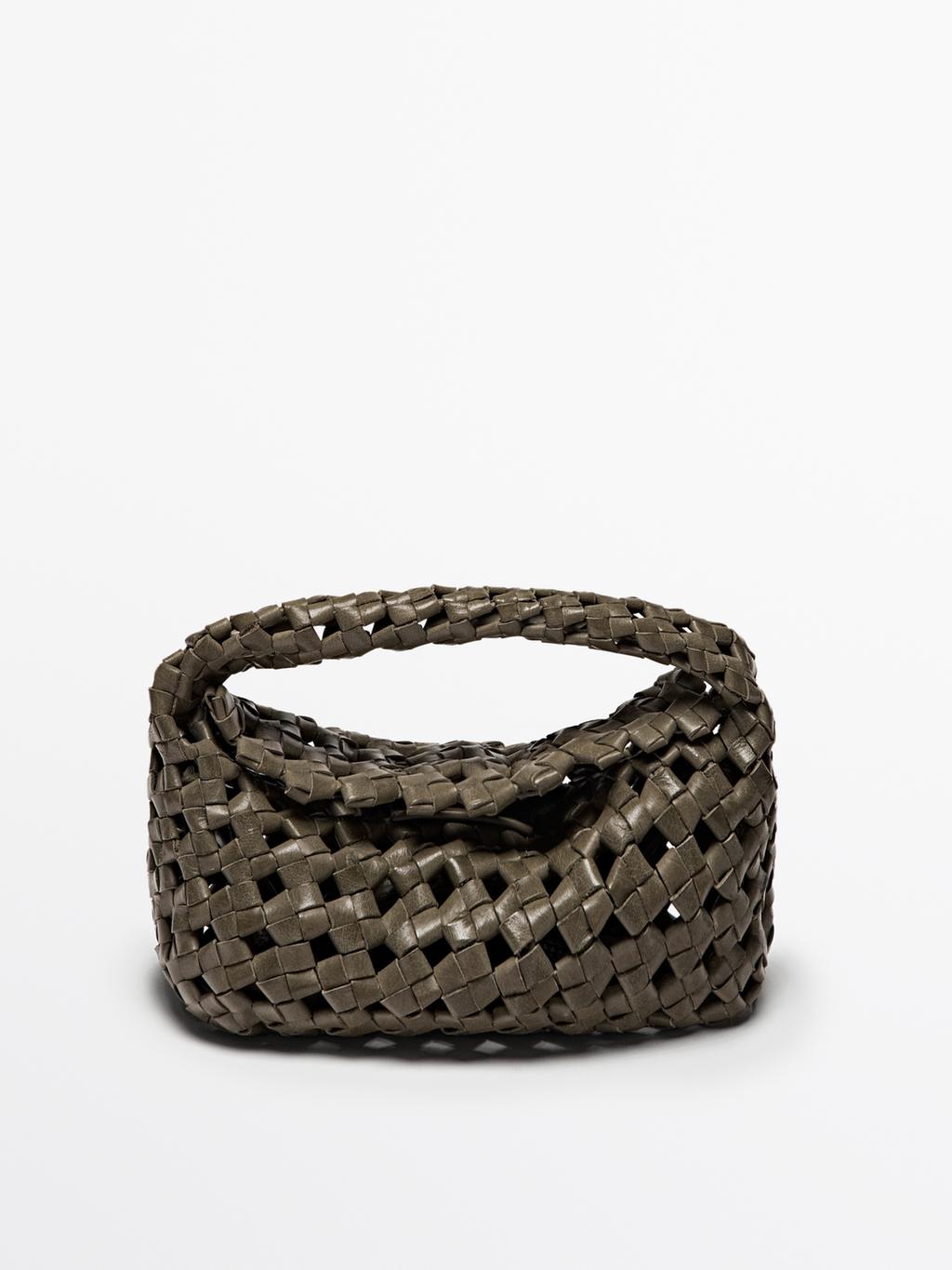 Nappa leather braided mini bag