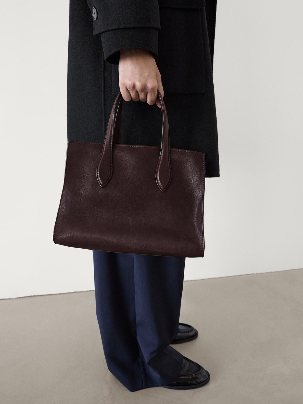 Mid-size nappa leather MD ICON tote bag