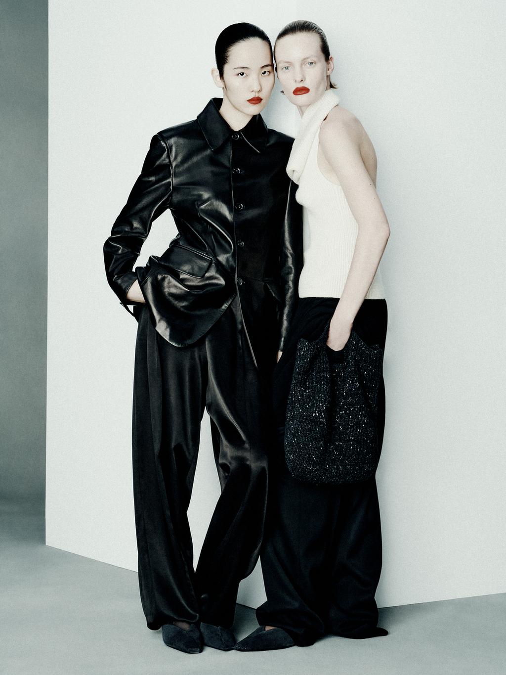 Large crochet knit leather bag - LIMITED