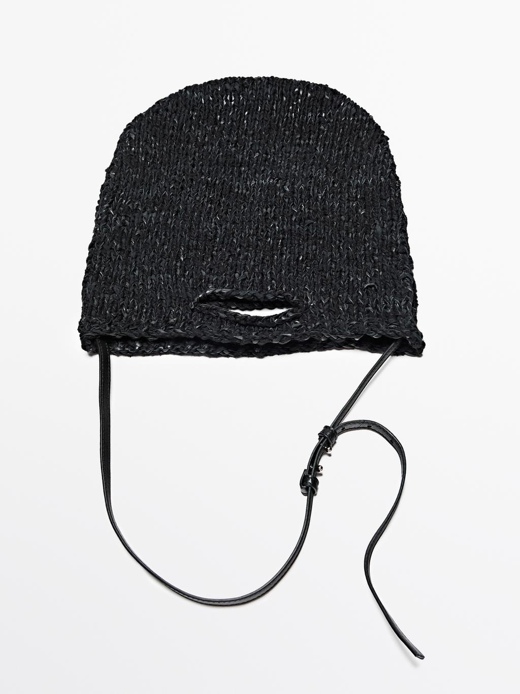 Mid-size crochet knit leather bag - LIMITED