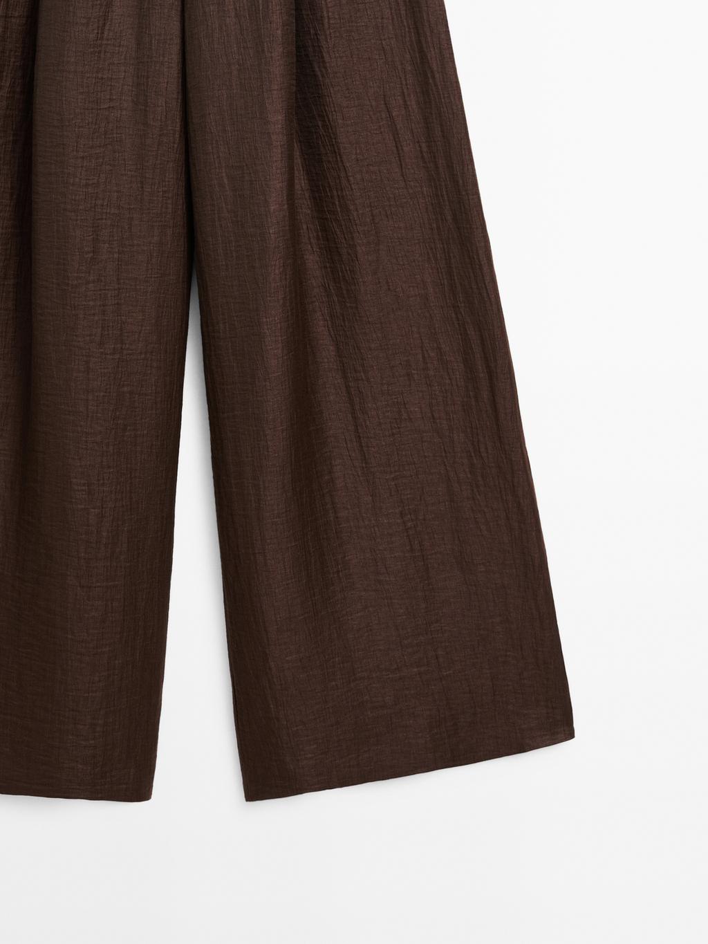 Linen blend wide-leg trousers - STUDIO