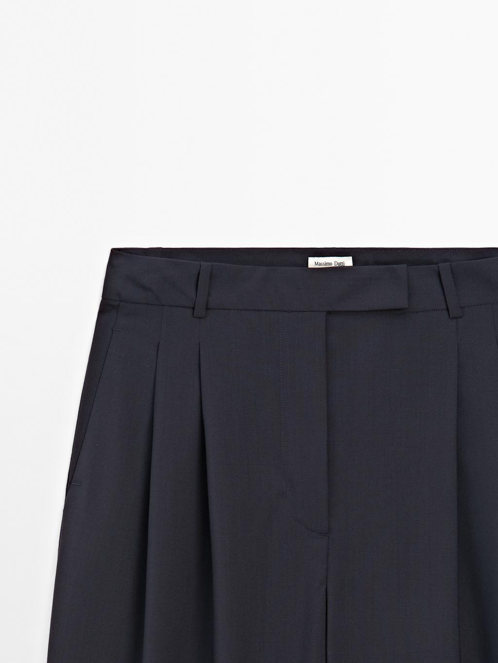 100% wool double darted trousers - STUDIO