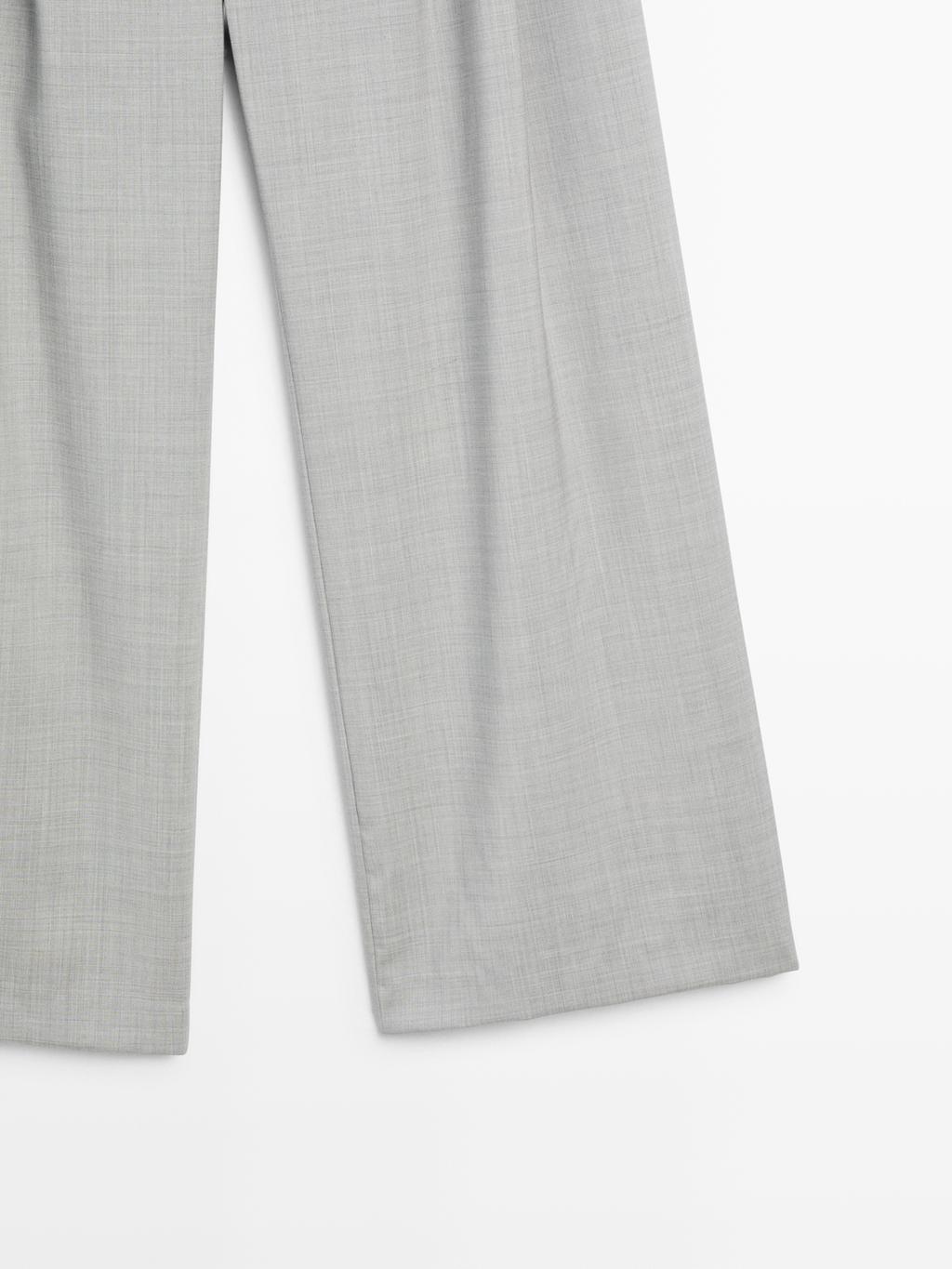 100% wool wide-leg trousers with darts - STUDIO