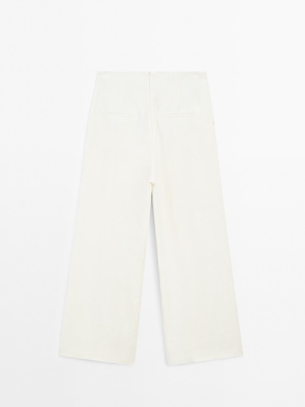 100% linen wide-leg trousers - STUDIO