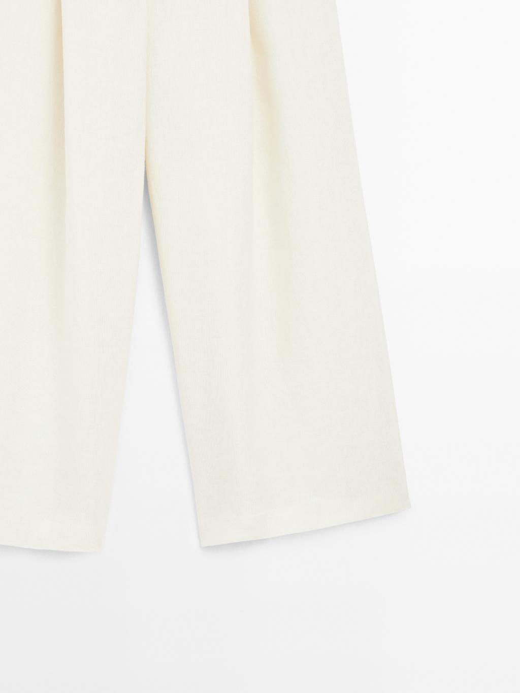 100% linen wide-leg trousers - STUDIO