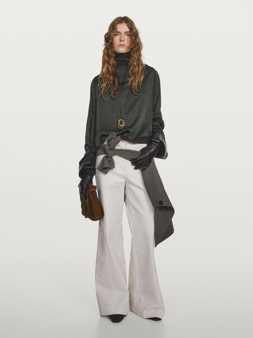 Flowing short satin blouse - STUDIO