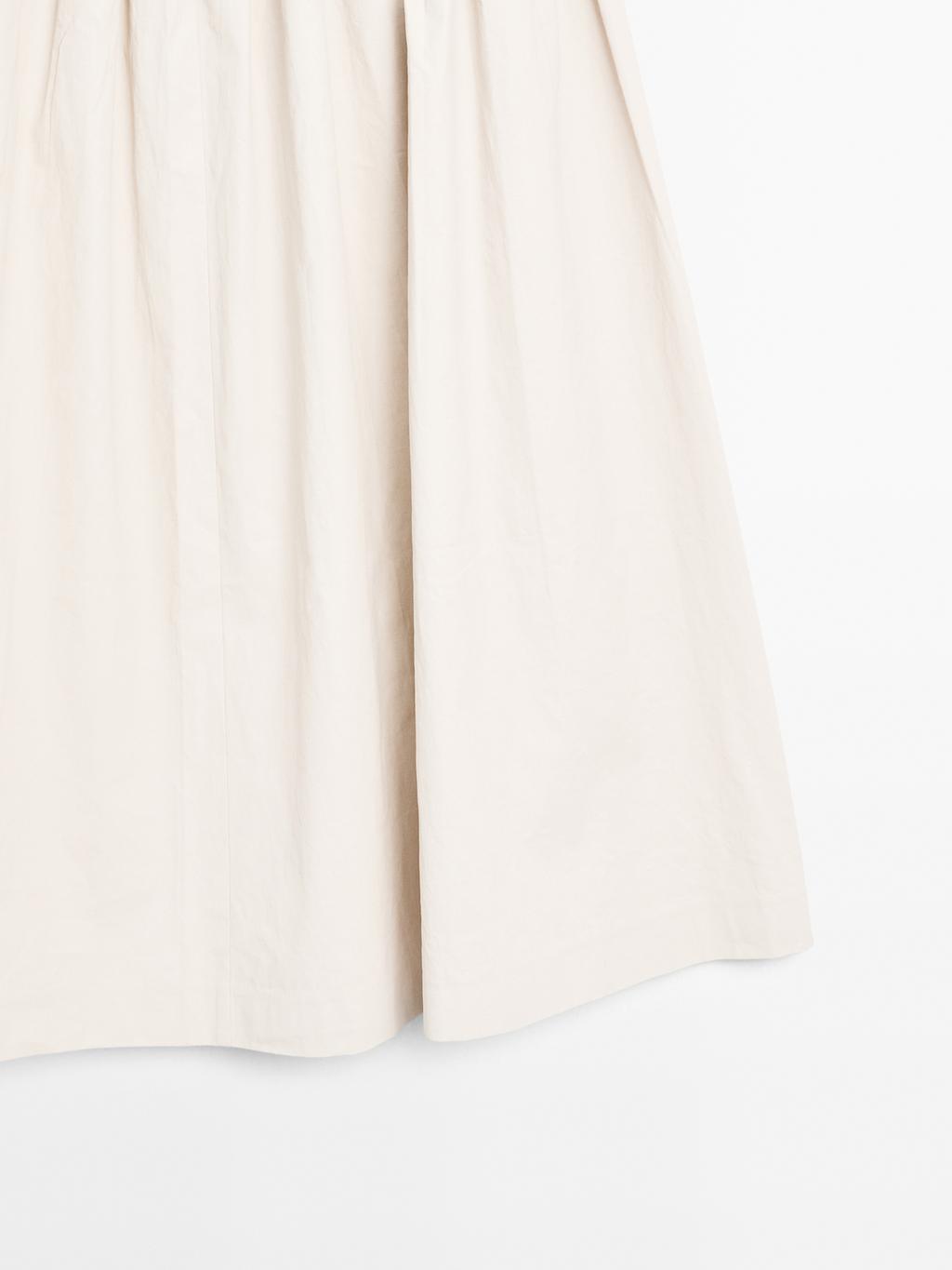 100% linen midi skirt with yoke - STUDIO