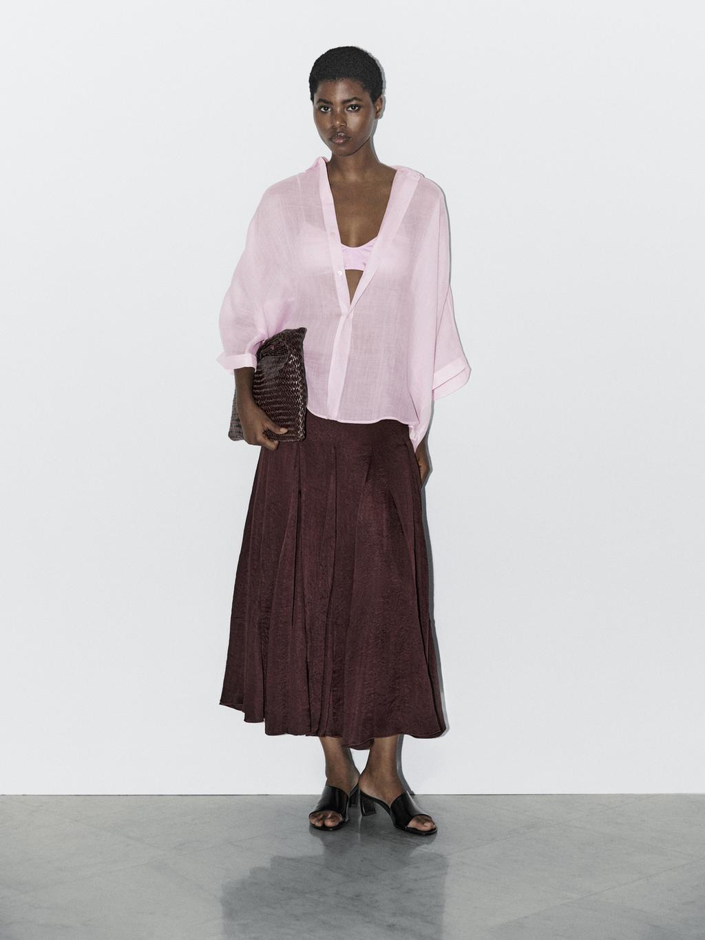 100% ramie batwing sleeve shirt - STUDIO