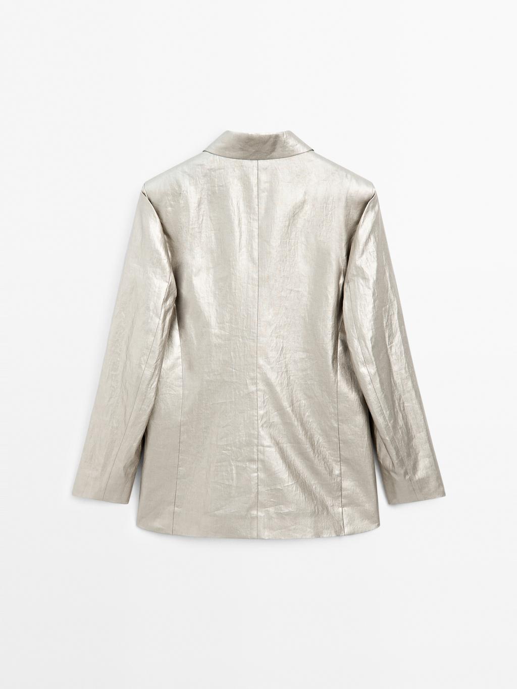 Metallic linen blend blazer - STUDIO