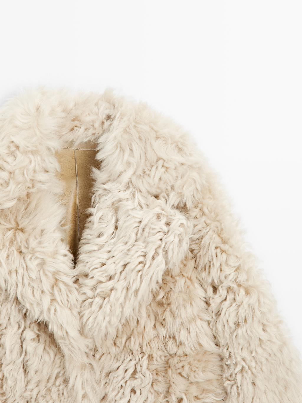Short leather coat with fur - STUDIO