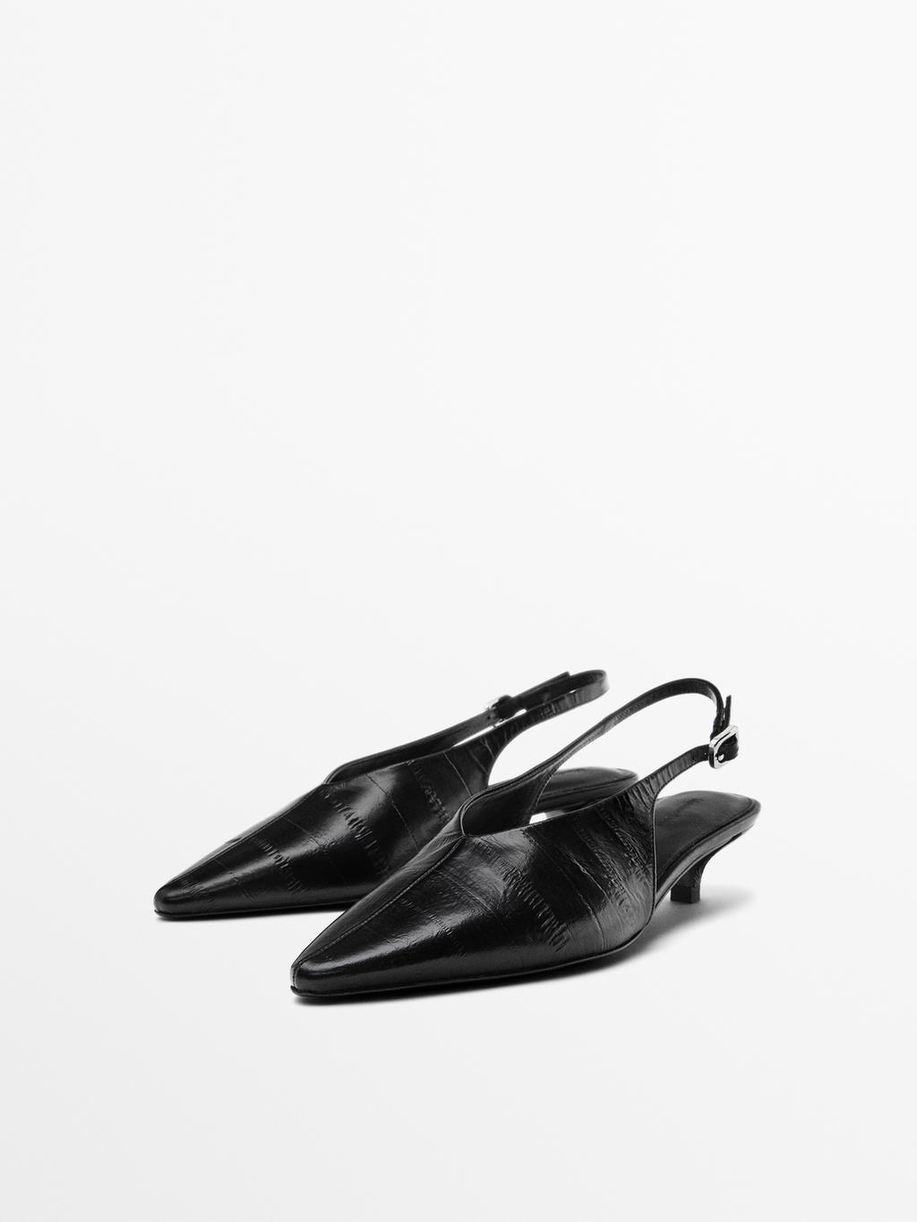 High-heel slingback shoes