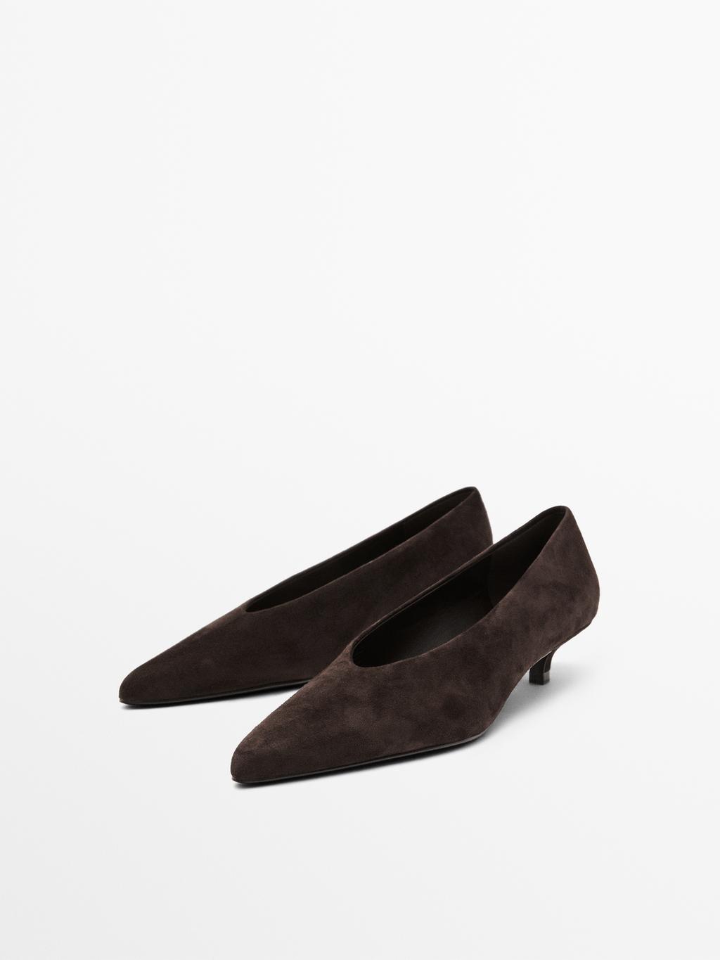 Soft suede high-heel court shoes