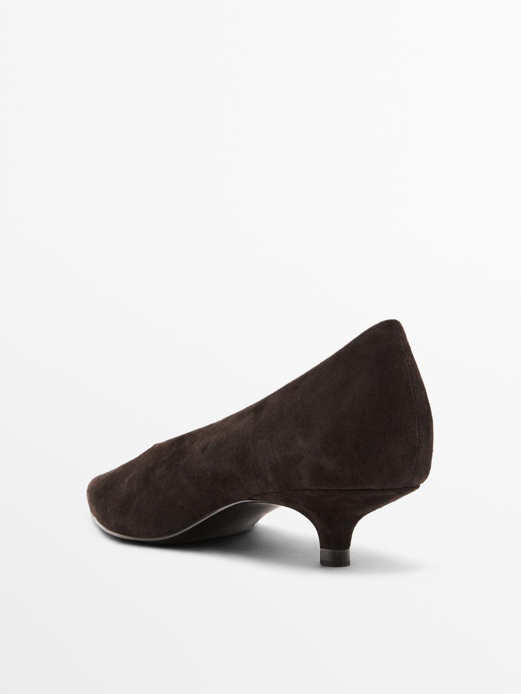 Soft suede high-heel court shoes