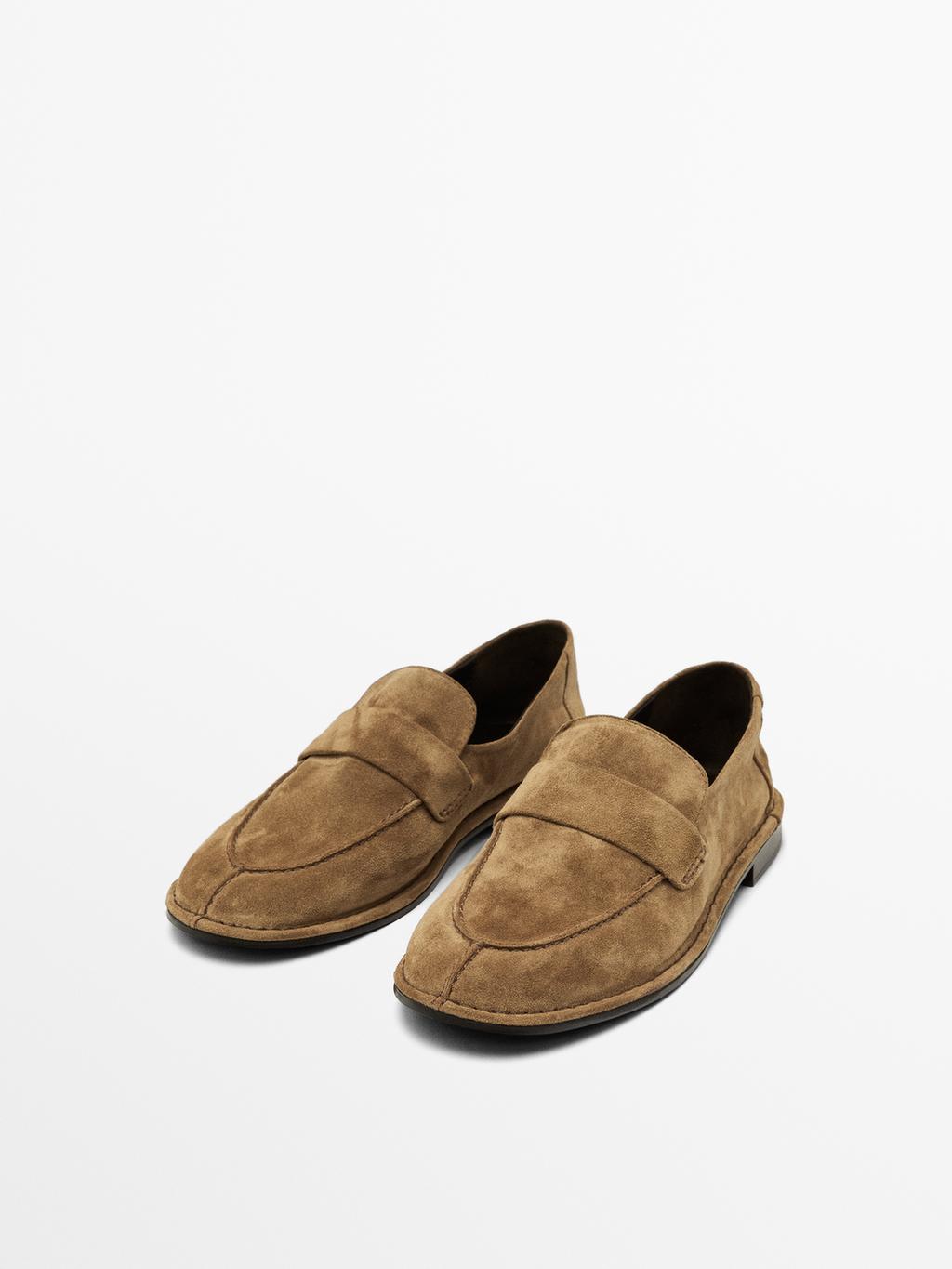 Soft split suede loafers