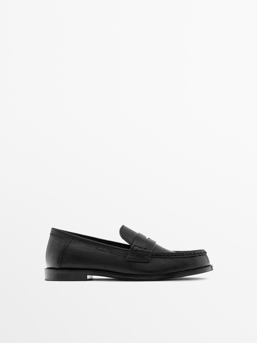 Tumbled leather loafers