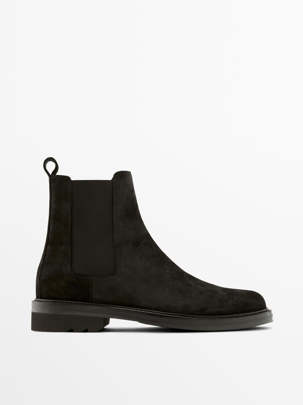 Split leather ankle boots with track sole - LIMITED