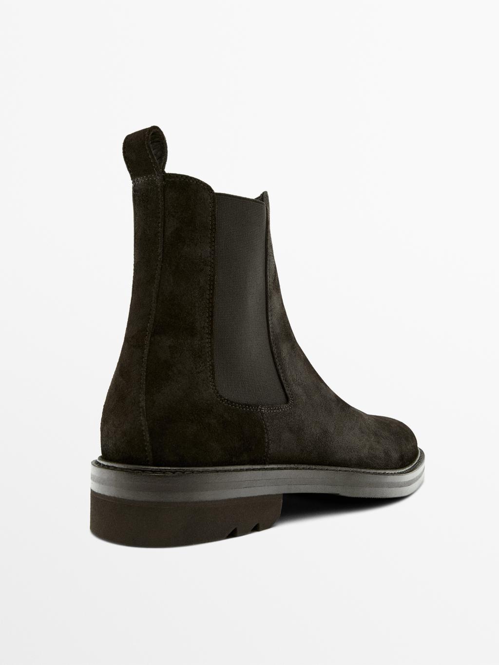 Split leather ankle boots with track sole - LIMITED