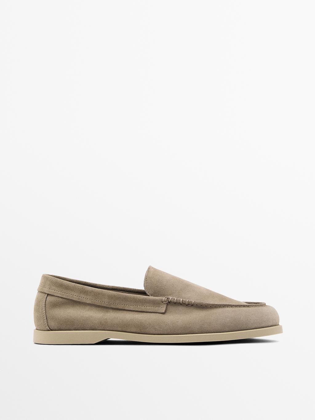 Soft split suede loafers