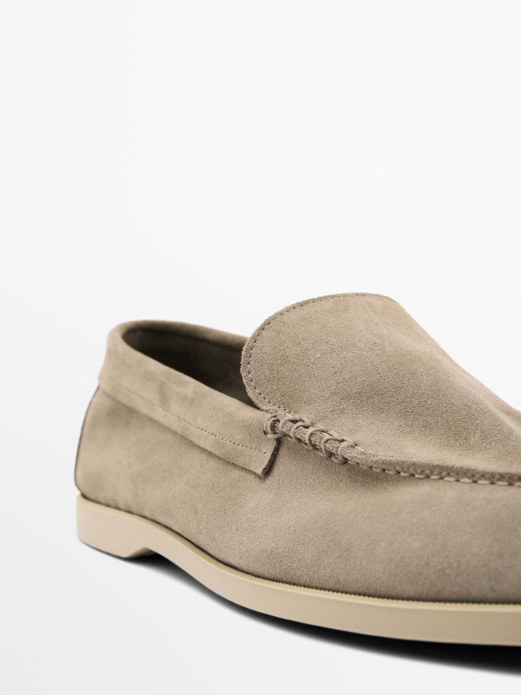 Soft split suede loafers